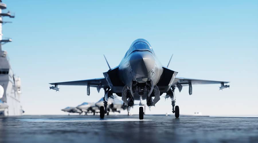 Military jet on tarmac
