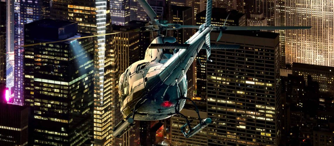 Helicopter,Night,Flight,Between,The,Skyscrapers,Of,New,York,Manhattan